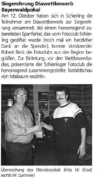 Siegerehrung Bayerwaldpokal 2002